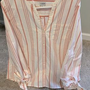 J. Crew, NWOT, Oxford cloth, small button down, cutest tie sleeves! Never worn!
